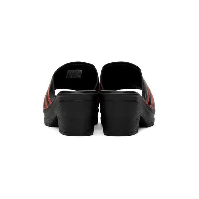 adidas LOTTA VOLKOVA Black Trefoil Heeled Sandals adidas LOTTA