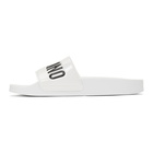 Moschino White Logo Pool Slides