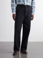 OrSlow - Straight-Leg Woven Herringbone Cotton Trousers - Black