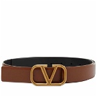 Valentino Men's V-Logo Buckle Belt in Selleria