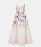 Zimmermann Dawning floral silk and linen corset dress