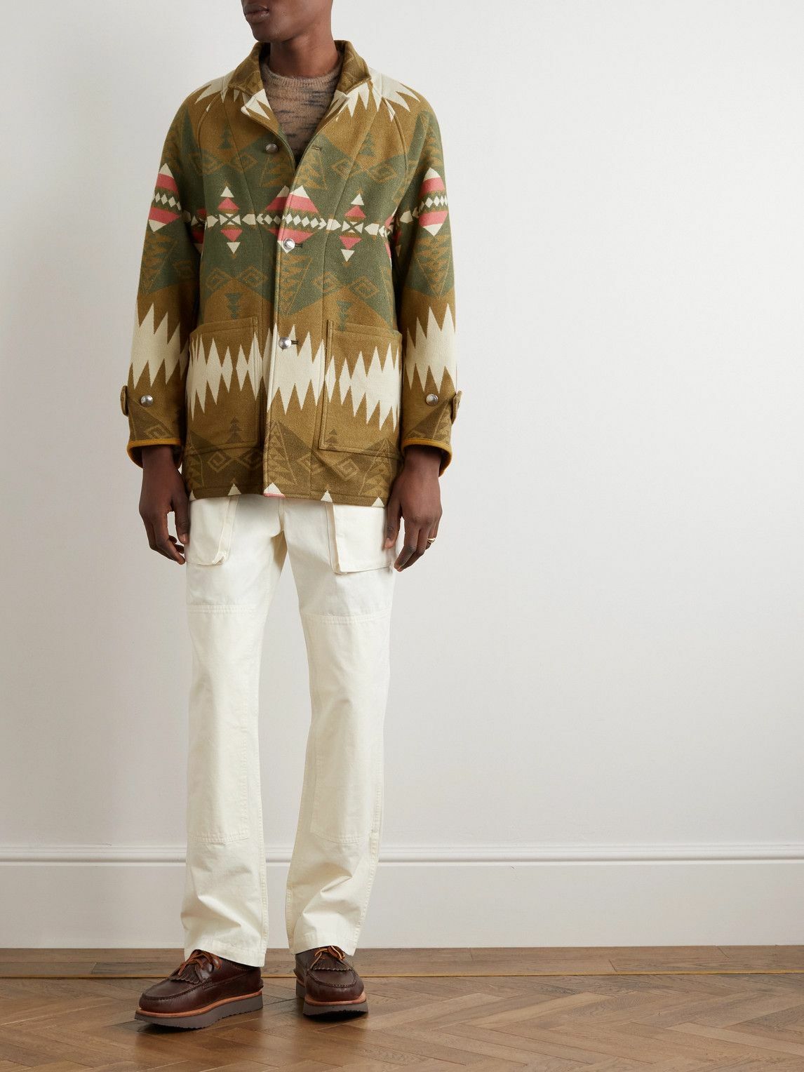 Visvim - Hopiland Printed Wool, Linen and Cotton-Blend Coat