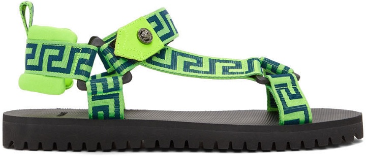Photo: Versace Green 'La Greca' Sandals