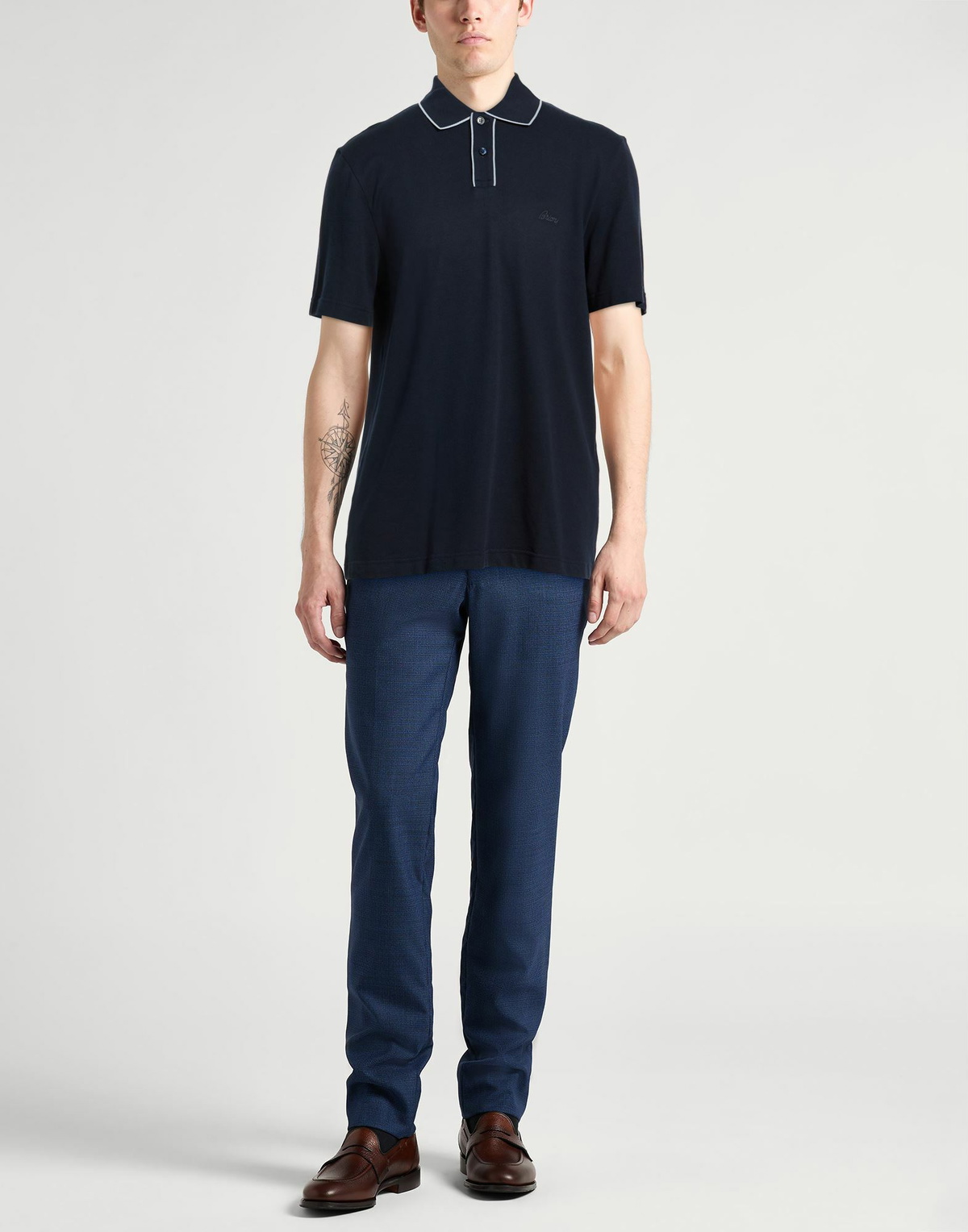 Brioni Mens Polo shirt Midnight in Blue