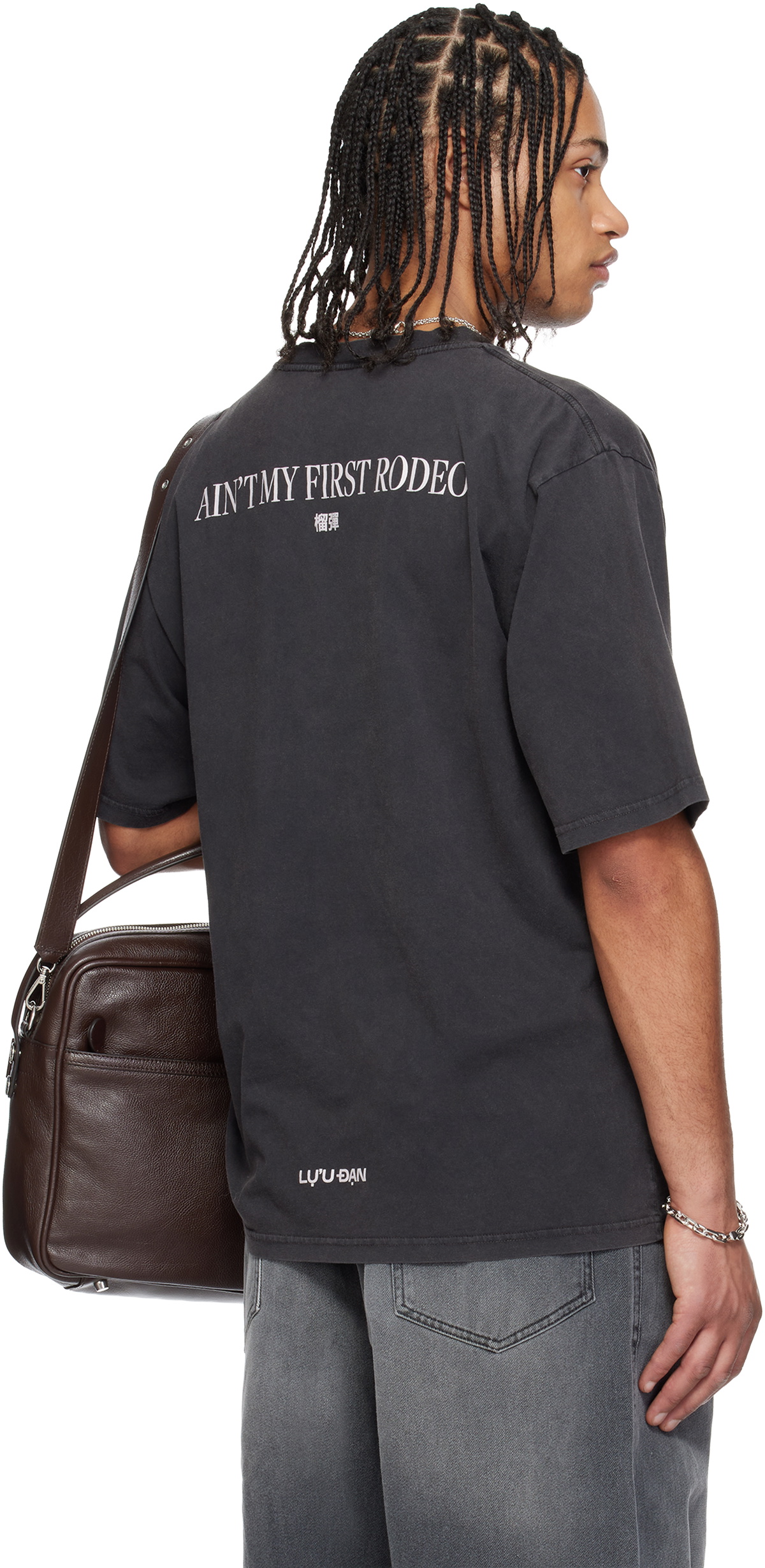 LU'U DAN Gray 'Year of the Horse' Oversized Concert T-shirt