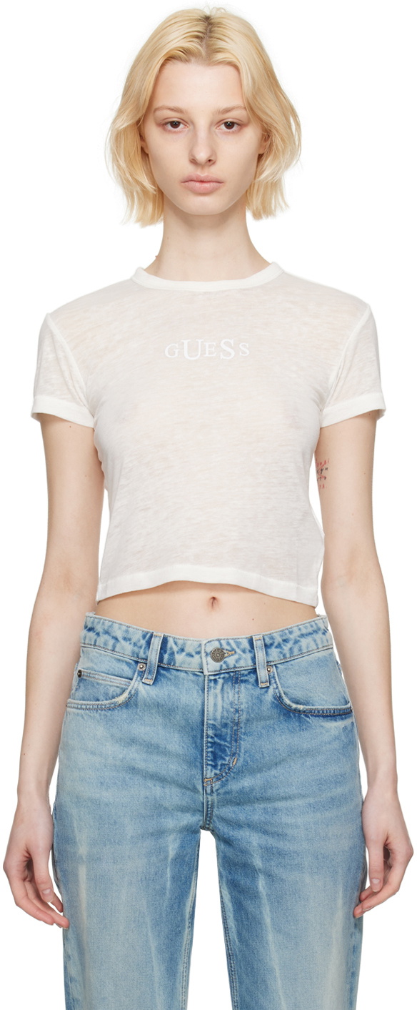 【GUESS USA】24fw VINTAGE LAYERED LACE TEE vintage layered lace tee | GUESS