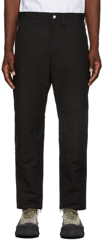 Photo: Jil Sander Black Cotton Zipped Ankle Trousers