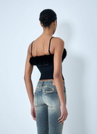 Balenciaga Faux Fur Strap Top