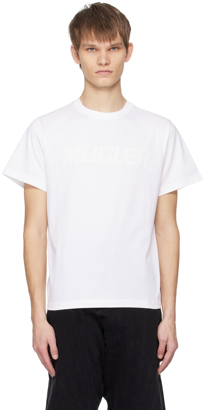 Mugler White Bonded T-Shirt Mugler