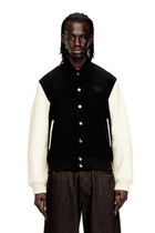 Diesel Bomber jacket in wool blend and leather - Leather jackets Mens in Multicolor