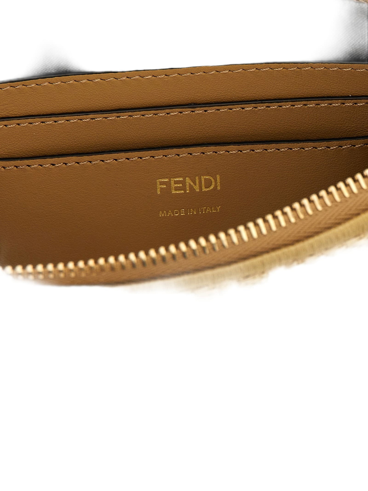 FENDI Baguette Pouch Small Nappa leather Embossed FF motif Pouch 8N0208 Greige Beige