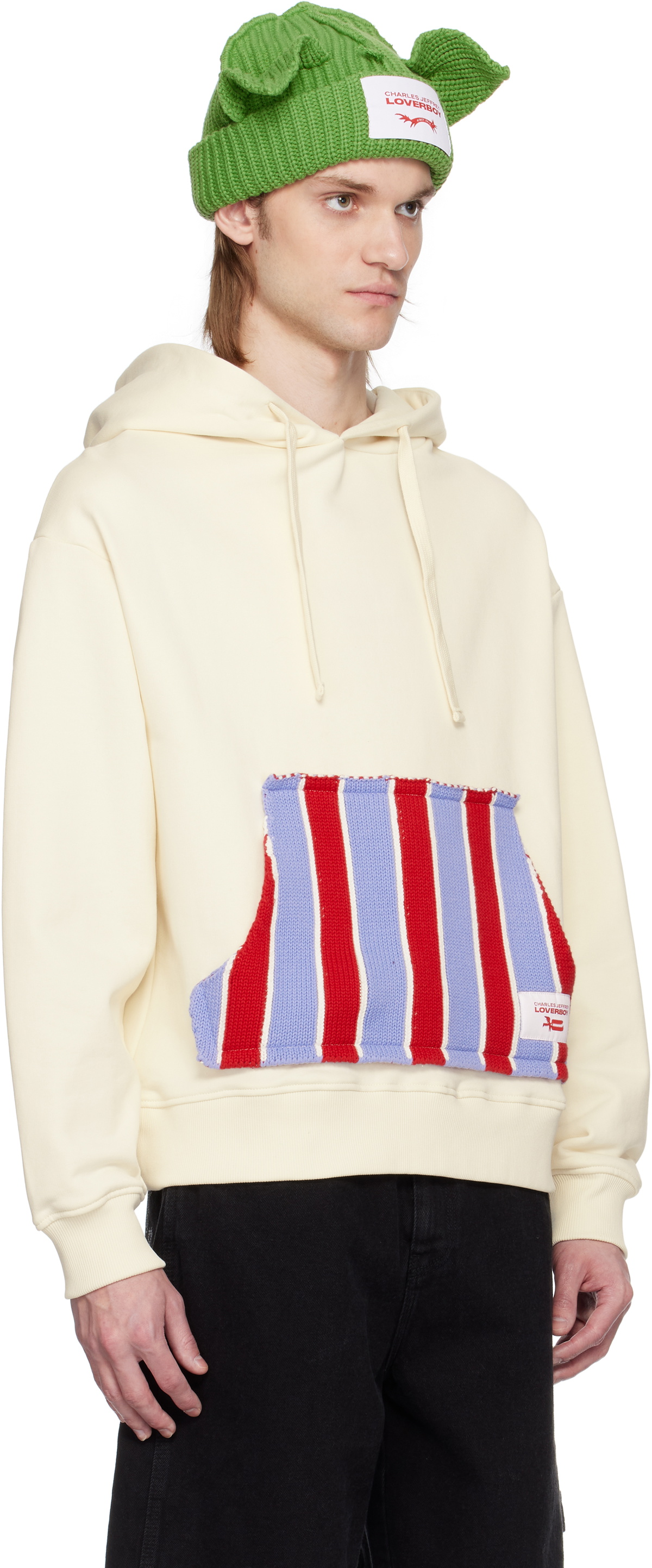 Charles Jeffrey LOVERBOY Off-White Patch Rabbit Ears Hoodie