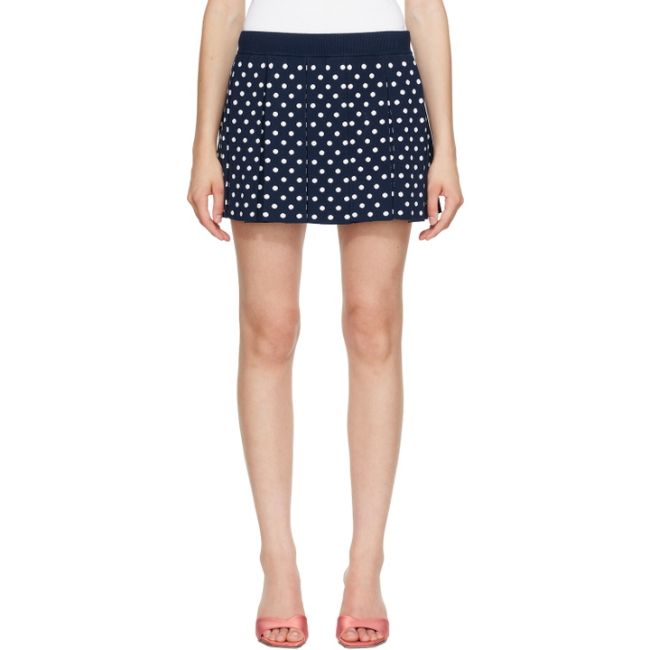 Photo: Sandy Liang Navy Ermine Miniskirt