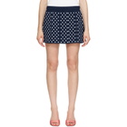 Sandy Liang Navy Ermine Miniskirt