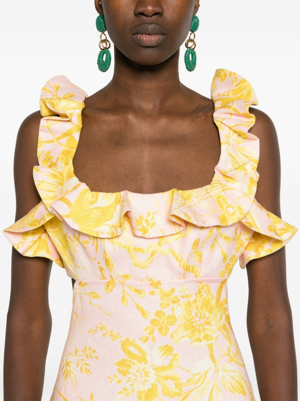 ZIMMERMANN Golden Ruffle Mini Dress Zimmermann