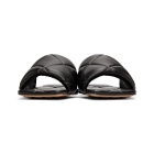 Bottega Veneta Black Intrecciato Lido Flat Sandals