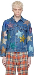 Collina Strada SSENSE Exclusive Blue Levi's Edition Rhinestone Star Capsule Jacket