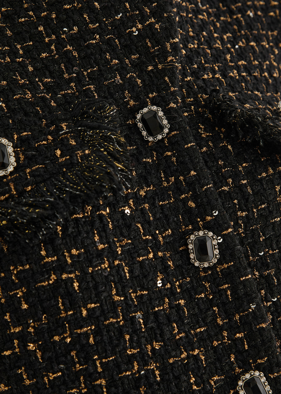 Huishan Zhang Harriet Embellished Metallic Tweed Jacket