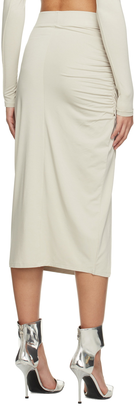 Han Kjobenhavn Beige Slit Drape Midi Skirt
