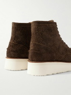 Grenson - Asa Textured-Suede Boots - Brown