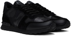 Valentino Garavani Black Camouflage Rockrunner Sneakers