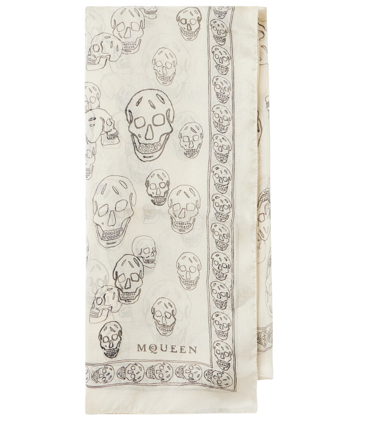 Alexander McQueen Orange Skull Scarf Alexander McQueen