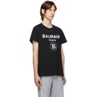 Balmain Black Flocked Logo T-Shirt