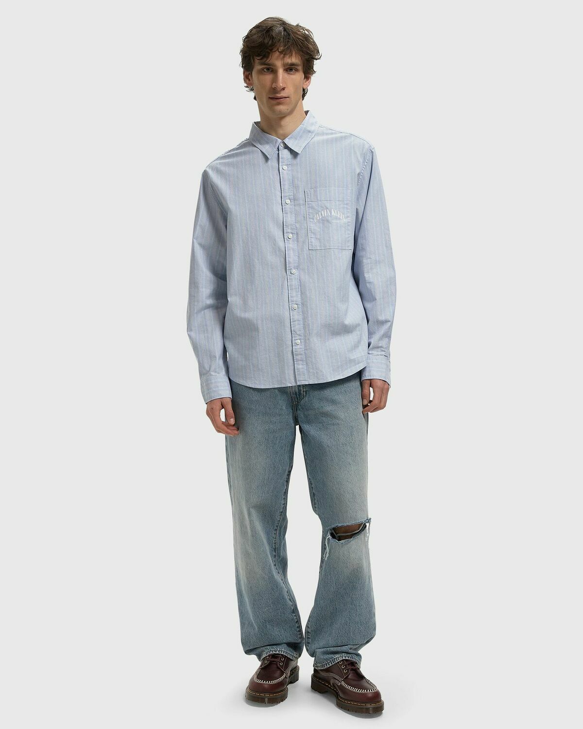 LS YD STRIPE WASHED OXFORD EASY