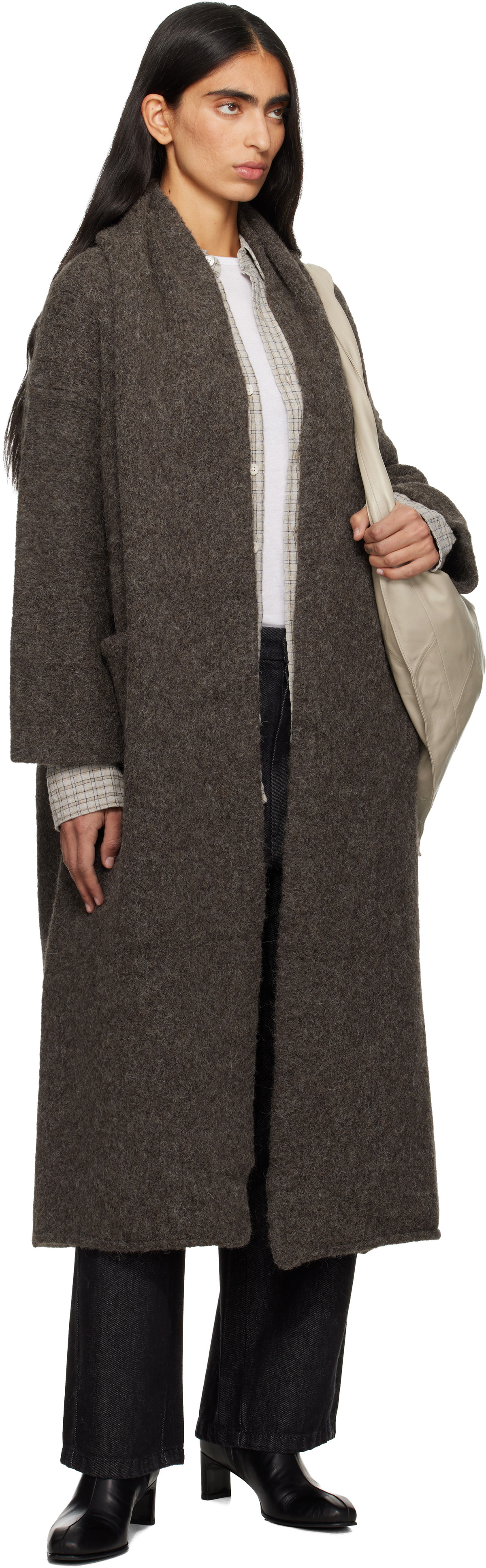 Lauren Manoogian Gray Long Shawl Cardigan
