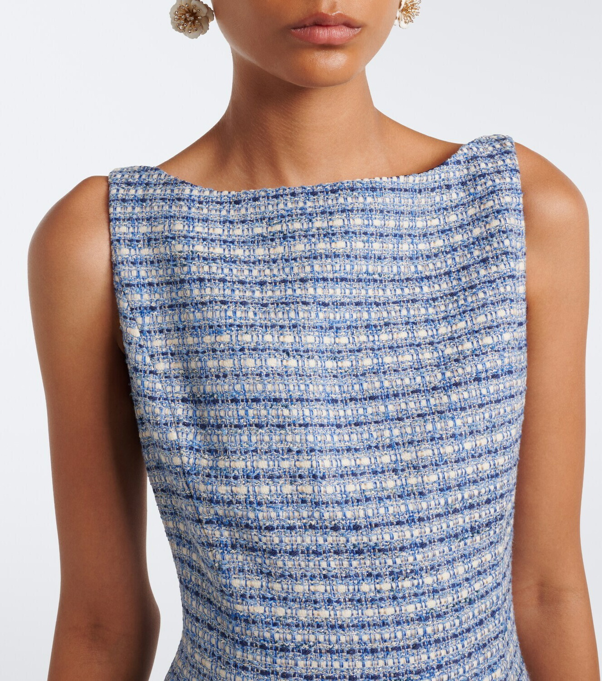Carolina Herrera Cotton-blend tweed midi dress