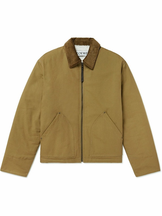 Photo: Loewe - Corduroy and Leather-Trimmed Cotton-Canvas Jacket - Brown
