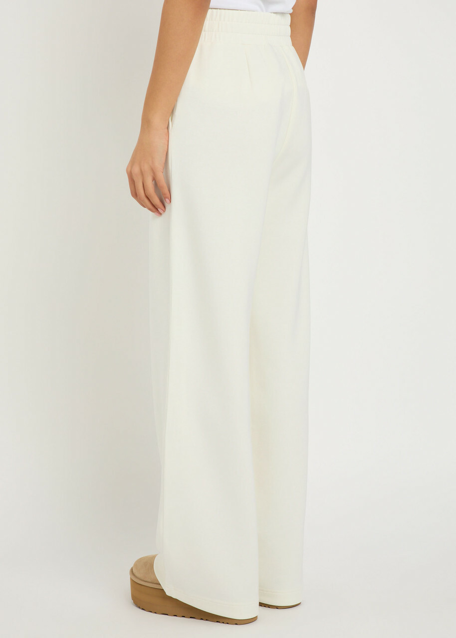 Varley The Extra Wide Leg 32 Stretch-jersey Sweatpants Ecru