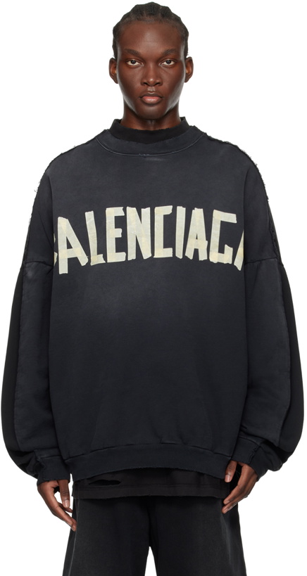 Photo: Balenciaga Black Tape Type Sweatshirt