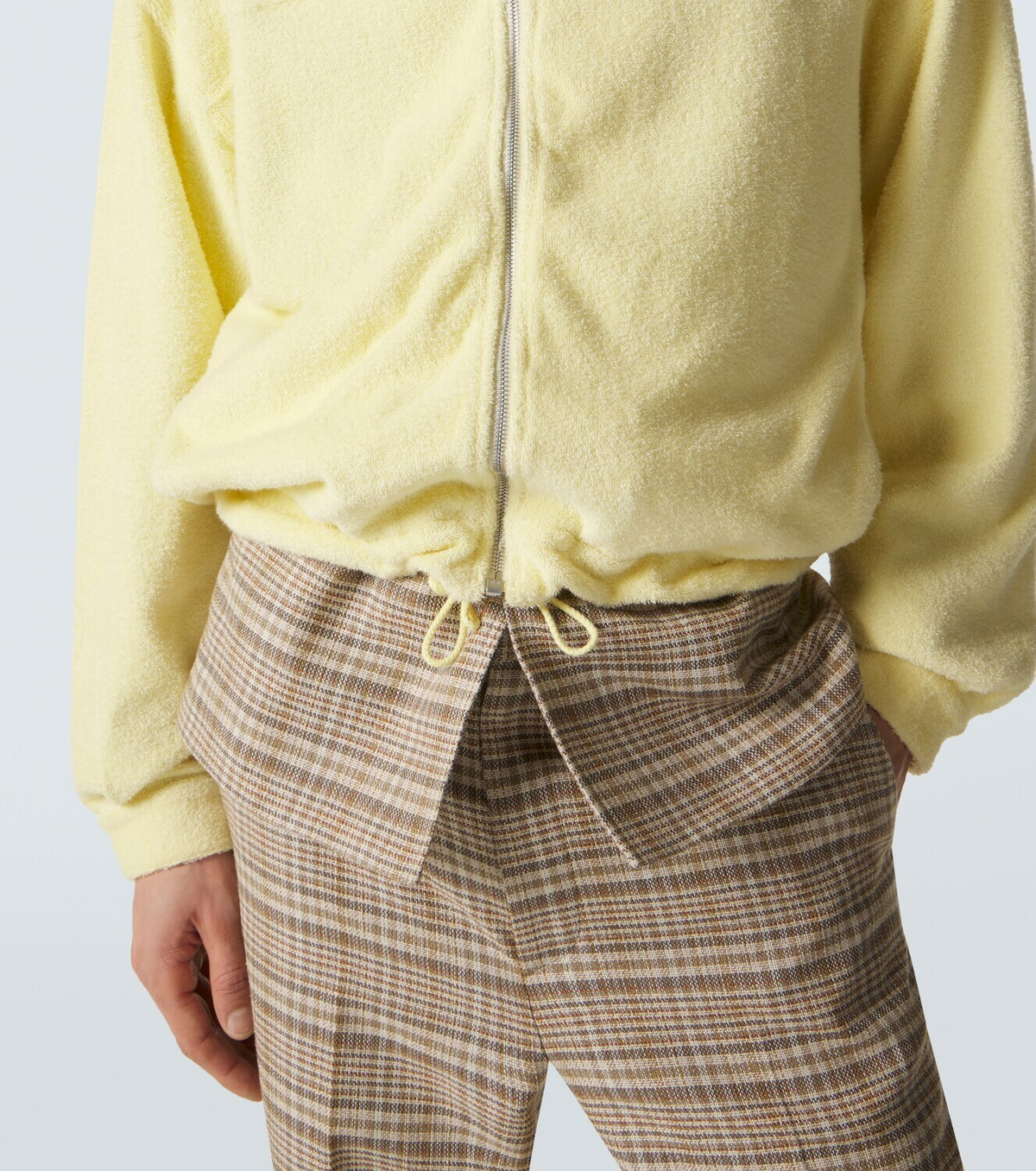 Auralee Cotton-blend pile zip-up hoodie