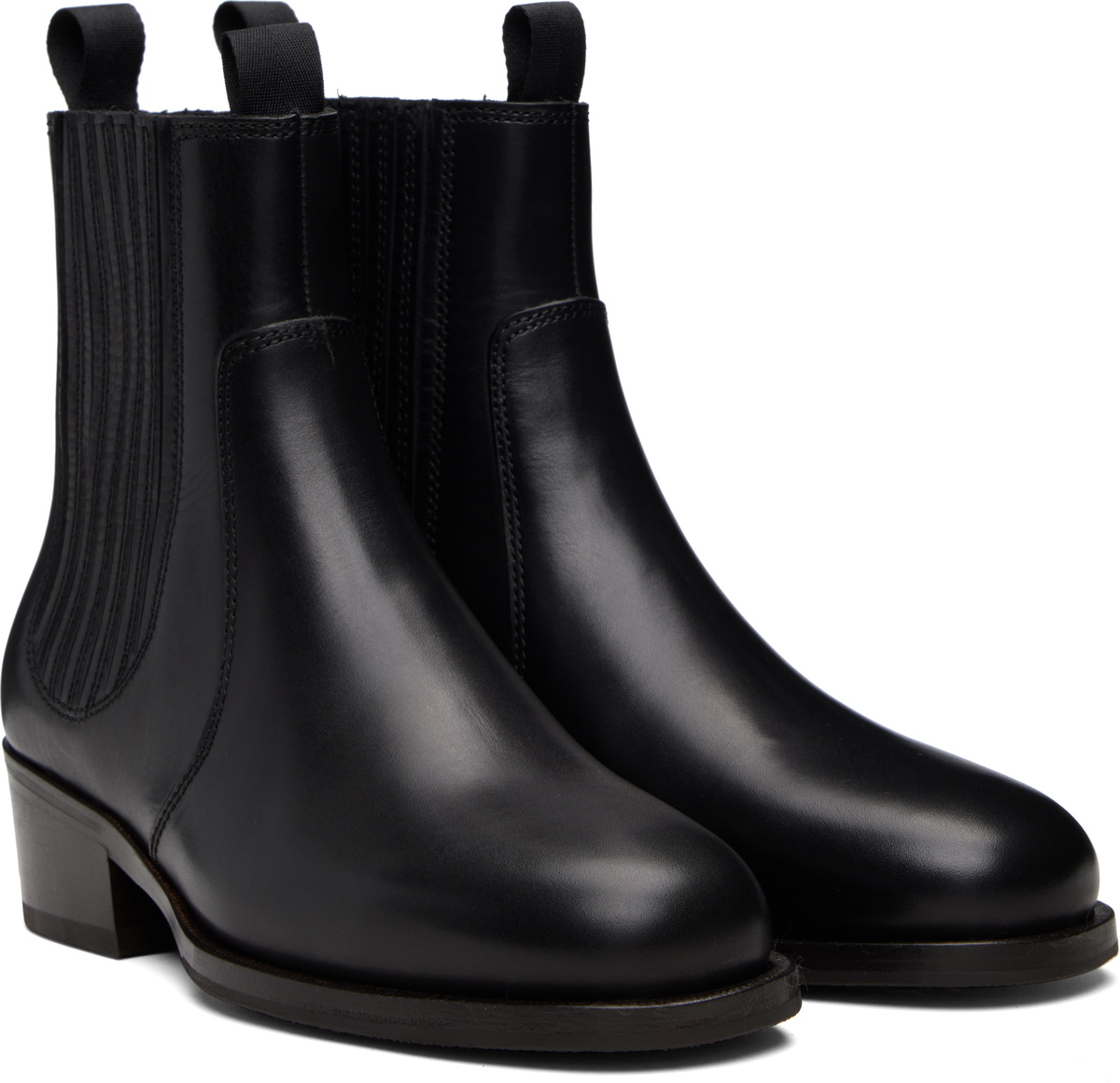 LEMAIRE Black Vegetable-Tanned Chelsea Boots
