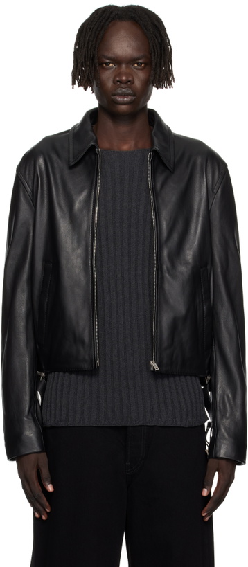 Photo: Acne Studios Black Belted Leather Jacket