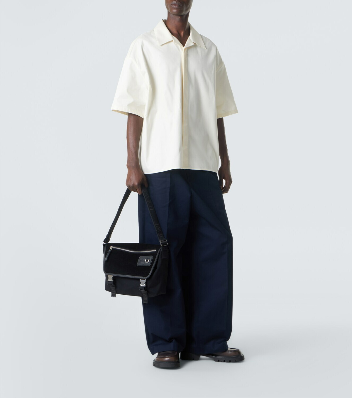 Loewe Flex Medium canvas and suede messenger bag