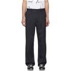 JW Anderson Navy Pinstripe Stretch Wool Trousers
