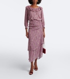 Veronica Beard Hewitts ruffled floral georgette blouse