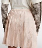 Moncler Checked pleated cotton-blend miniskirt