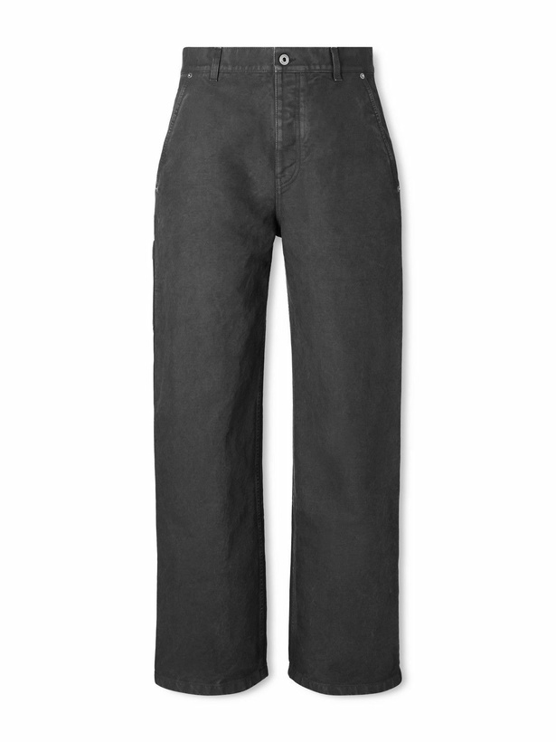 Photo: LOEWE - Straight-Leg Cotton Trousers - Gray