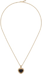 Ernest W. Baker Gold Heart Stone Necklace