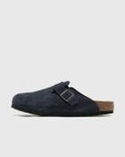 Birkenstock Boston Suede Leather Blue Mens Sandals & Slide