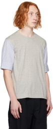 Comme des Garçons Homme Deux Gray Paneled T-Shirt