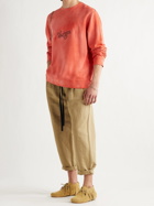 LOEWE - Paula's Ibiza Logo-Embroidered Tie-Dyed Loopback Cotton-Jersey Sweatshirt - Orange