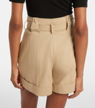 Balmain Belted cotton gabardine shorts