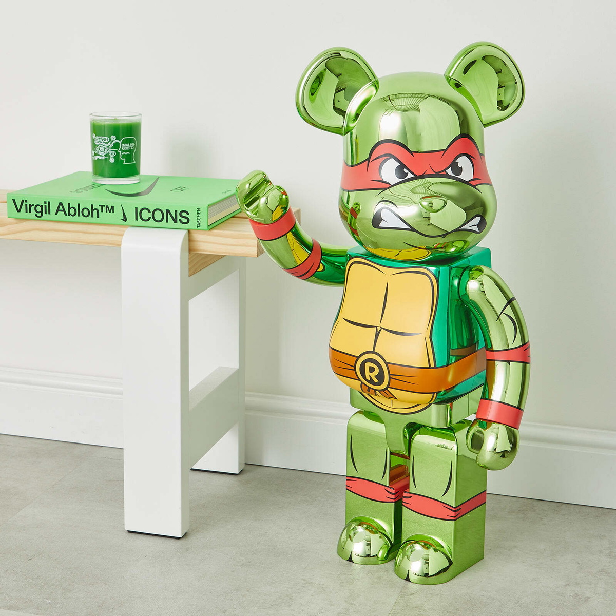 BE@RBRICK RAPHAEL CHROME Ver. 1000％ Bearbrick x Teenage Mutant Ninja Turtles Raphael Chrome 1000
