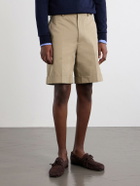 Valentino Garavani - Straight-Leg Cotton-Gabardine Shorts - Neutrals