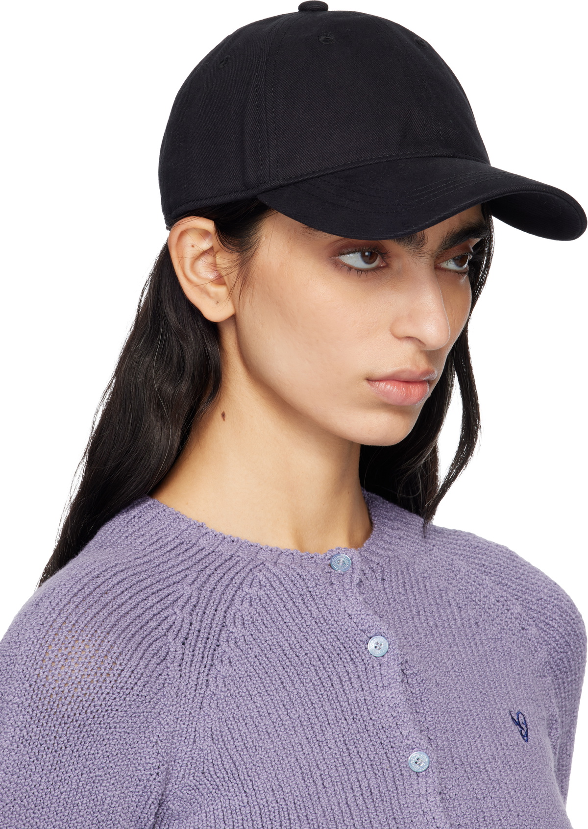 Acne Studios Black Embroidered-Logo Cap