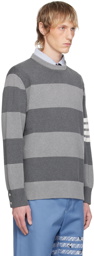 Thom Browne Gray Rose Icon Sweater